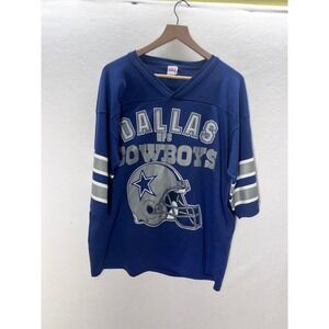 Garan Dallas Cowboys Jersey Shirt Mens XL Blue Vintage USA Made NFC Graphic 3405